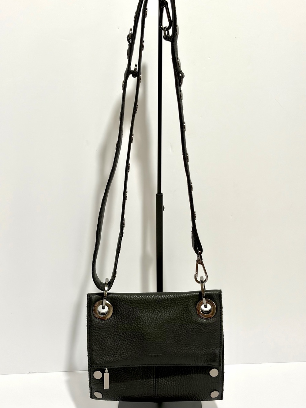 Hammitt Montana Small Reversible Crossbody Bag In Black Leather/Gunmetal
